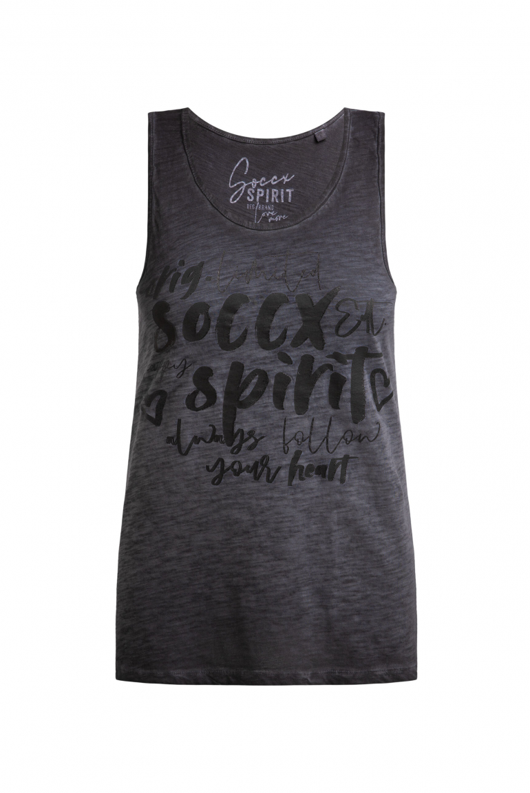 Top mit Glitter Print charcoal mist