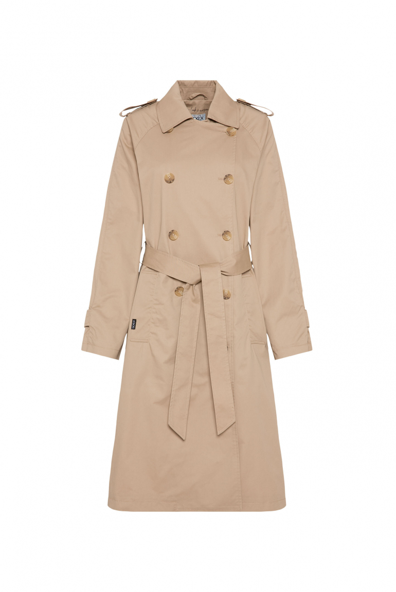 Trenchcoat mit Bindegürtel dark stone beige