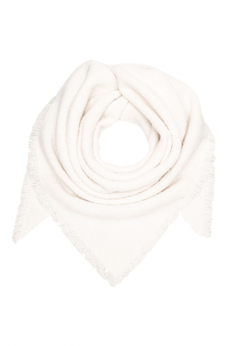 Triangle-Schal aus Bouclégarn ivory
