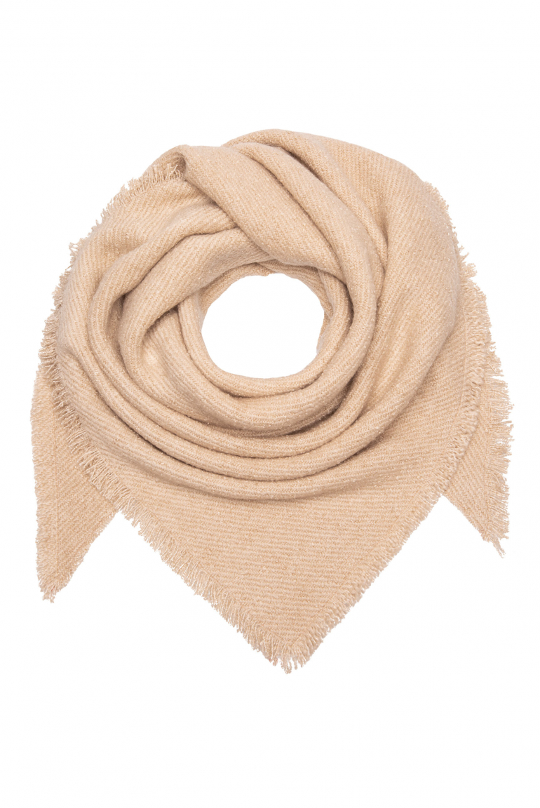 Triangle-Schal aus Bouclégarn golden sand