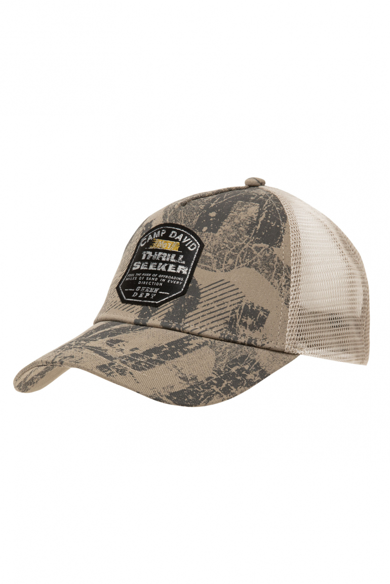 Trucker Cap mit All Over Print und Patch rock ridge