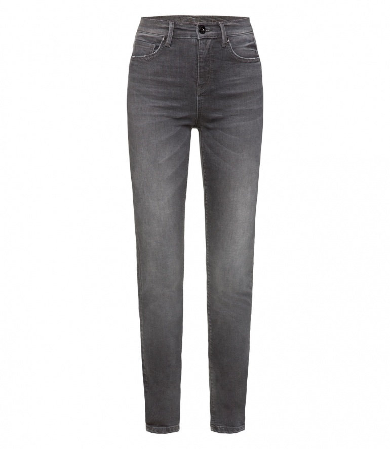 Vintage Jeans mit hohem Bund, Slim Fit grey cut vintage