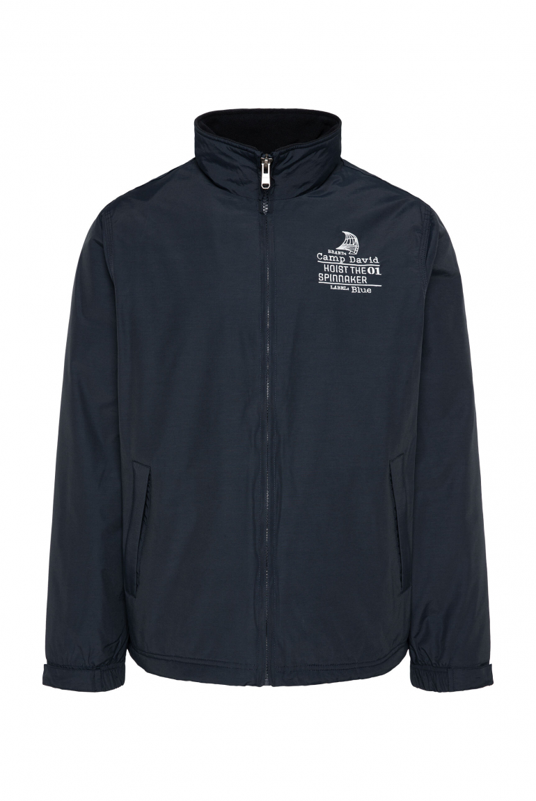 Windjacke mit kleinen Logo-Stickereien navy