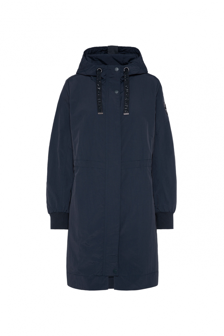 Windparka mit Kapuze und Logo-Details blue navy