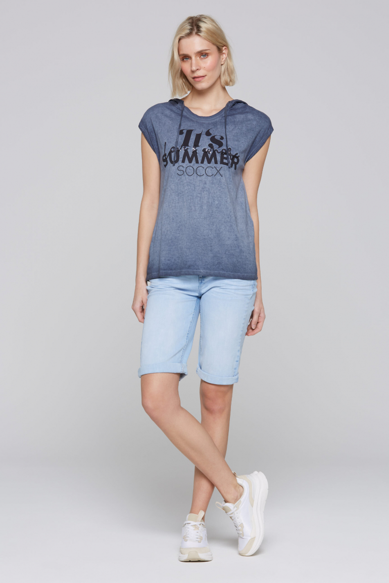 Ärmelloses Kapuzenshirt mit Artwork