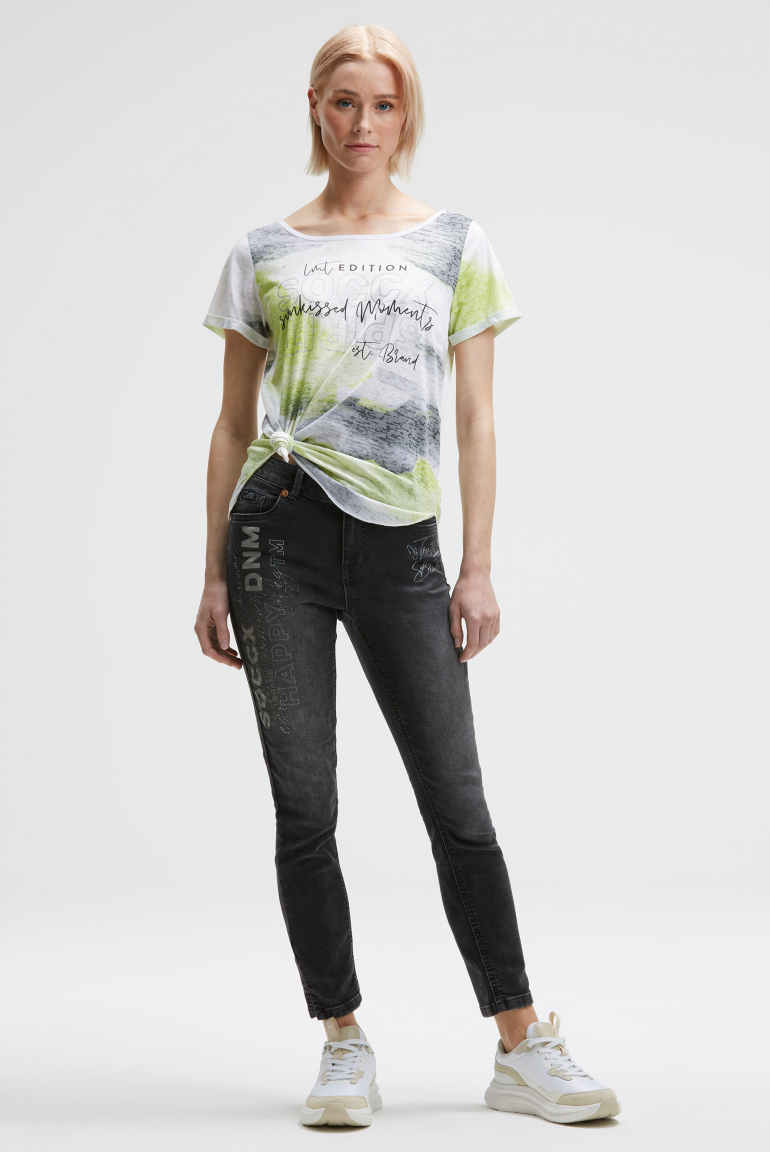 Ausbrenner-T-Shirt mit All Over Print
