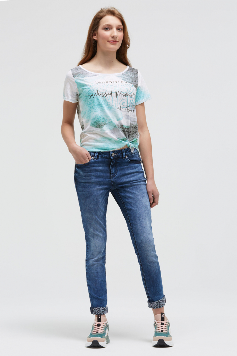 Ausbrenner-T-Shirt mit All Over Print