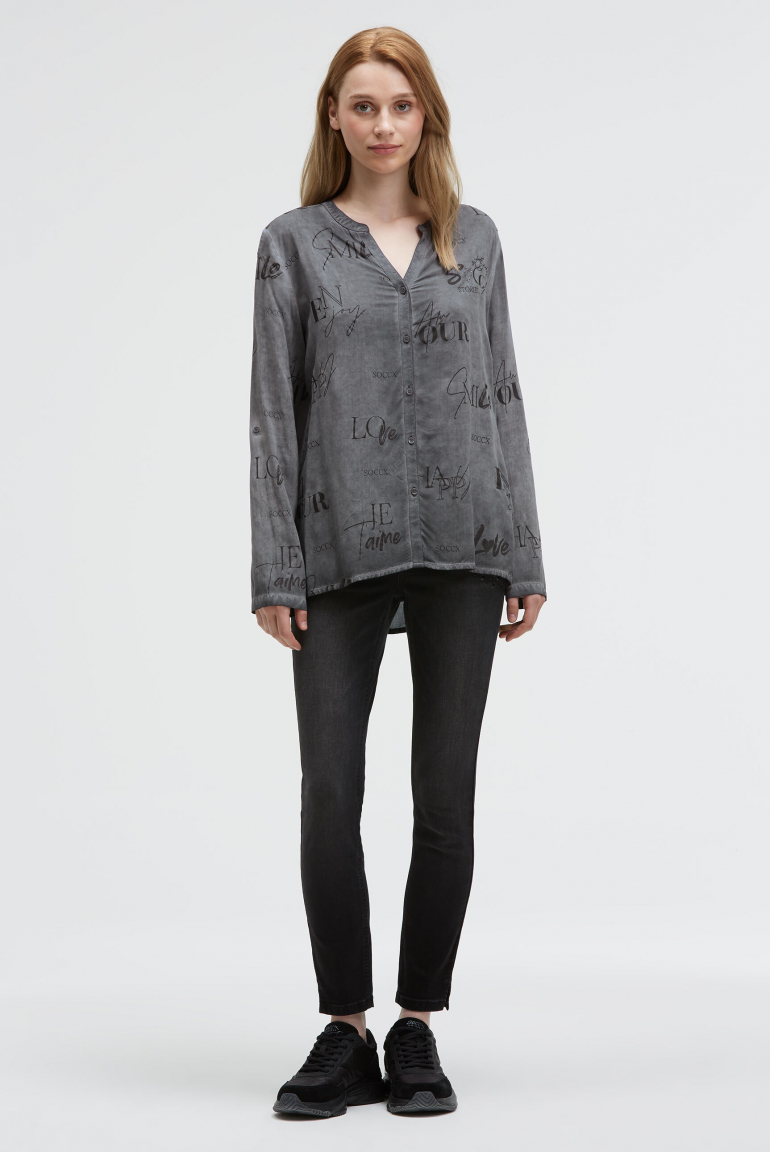 Bluse mit All Over Print