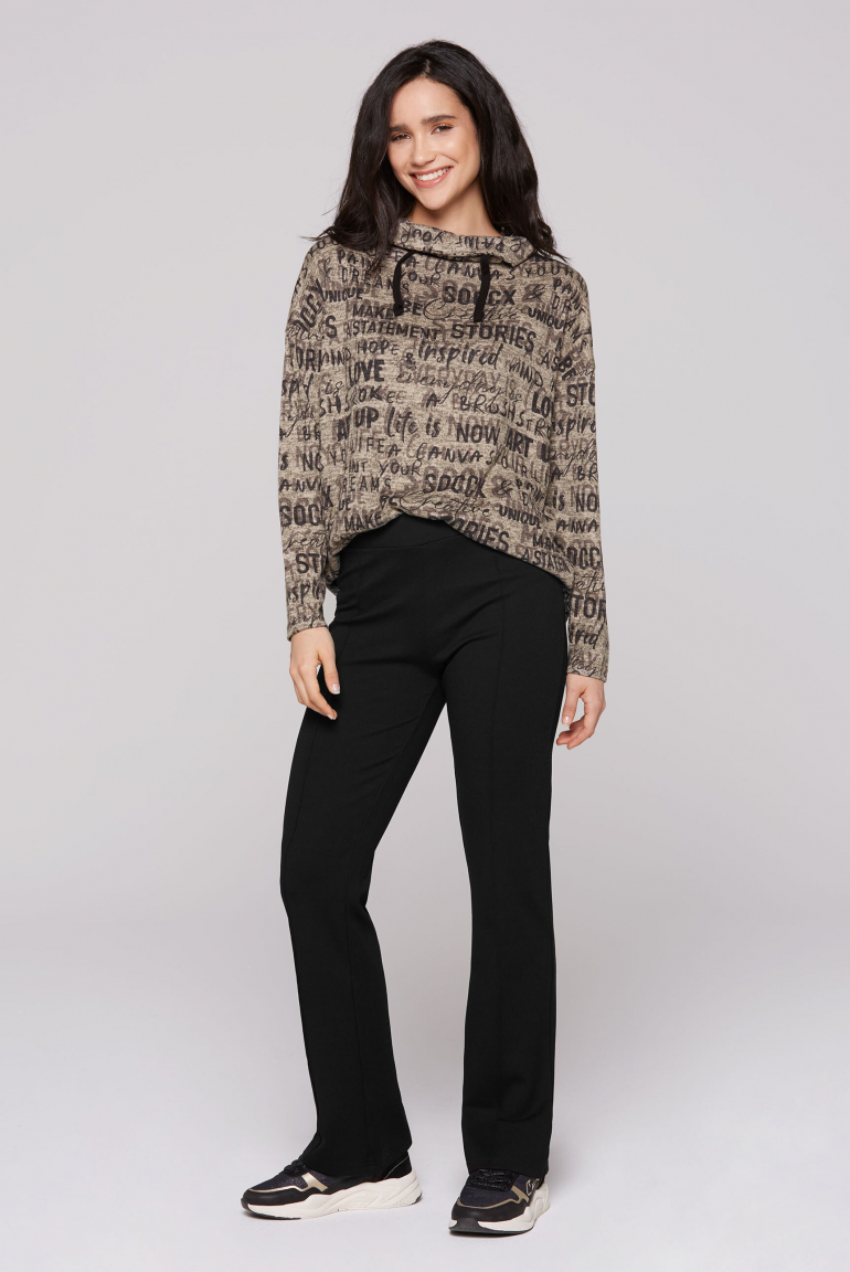 Flared Jerseyhose mit Biese