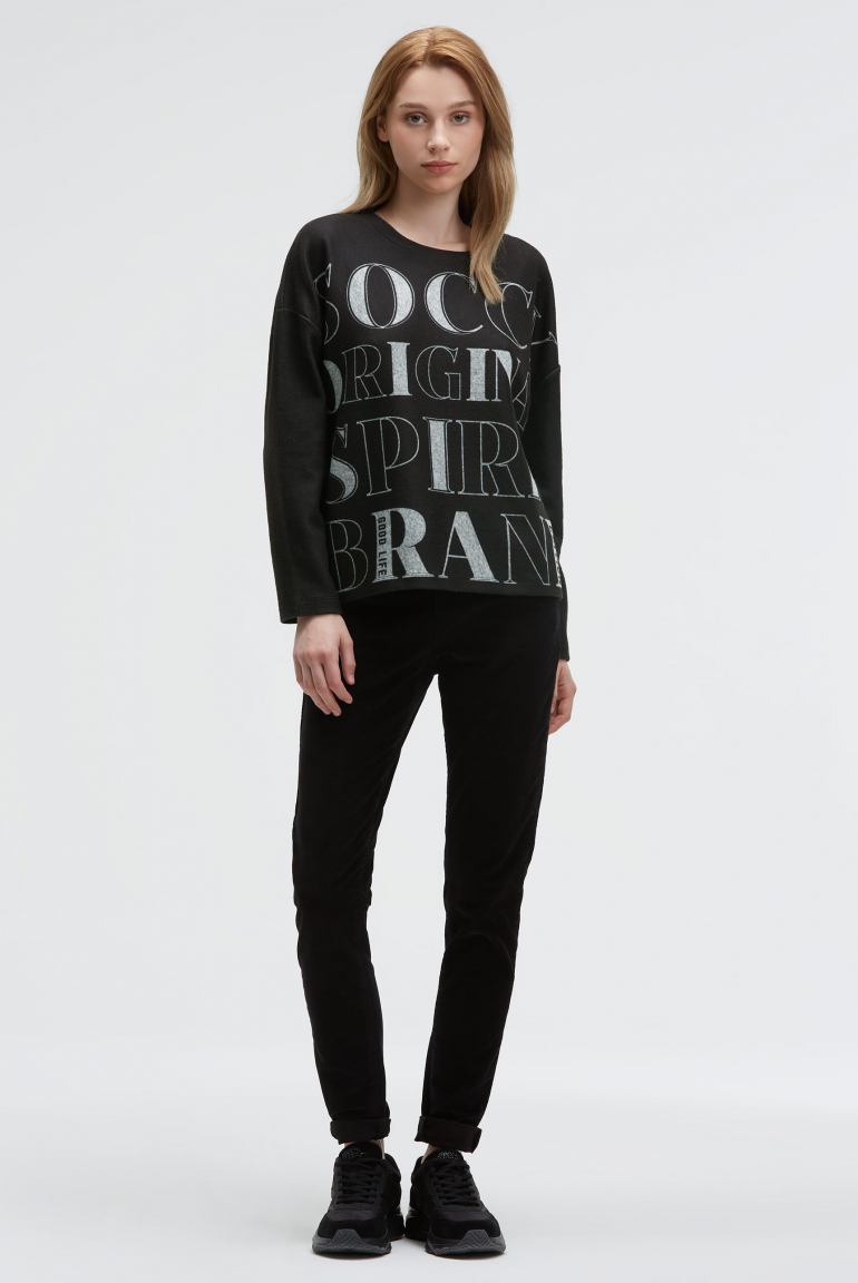 Flauschstrickpullover mit Logo Artwork