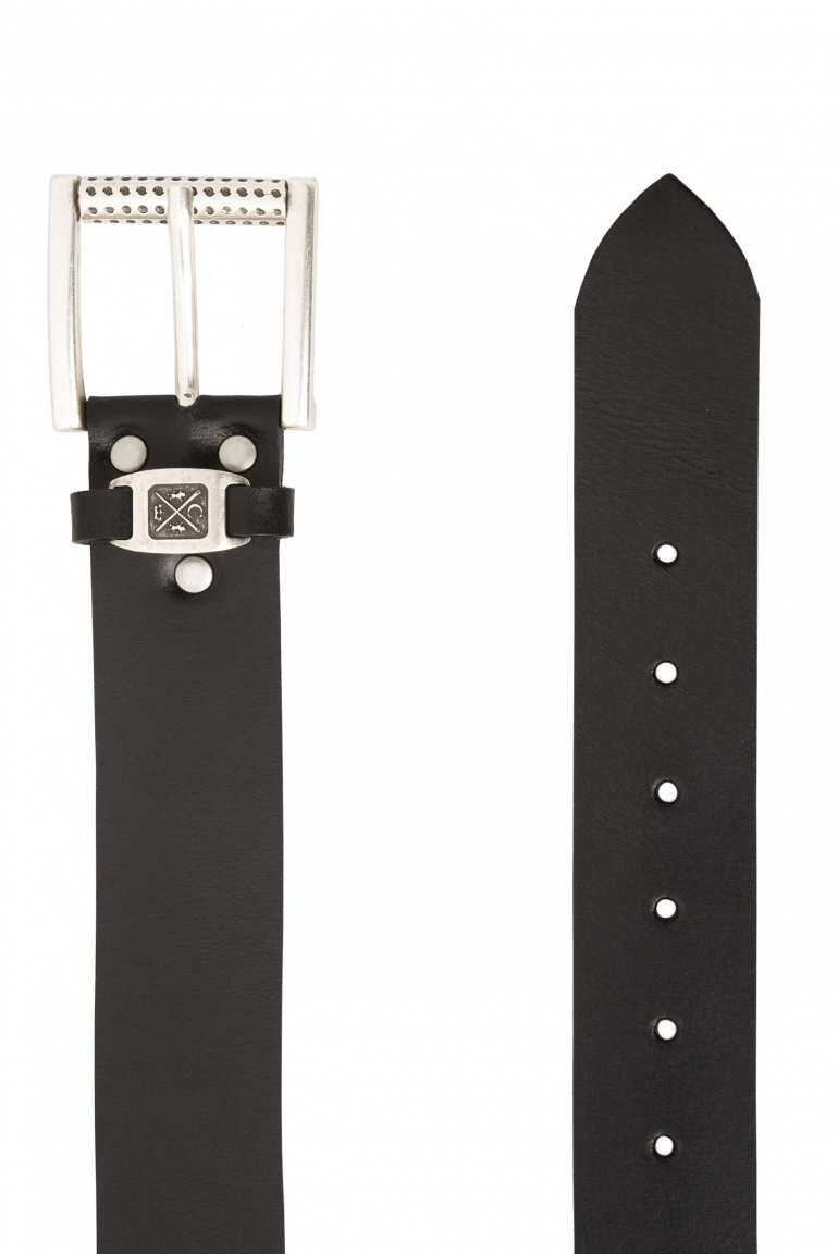 Gürtel aus Leder mit Metall-Logo