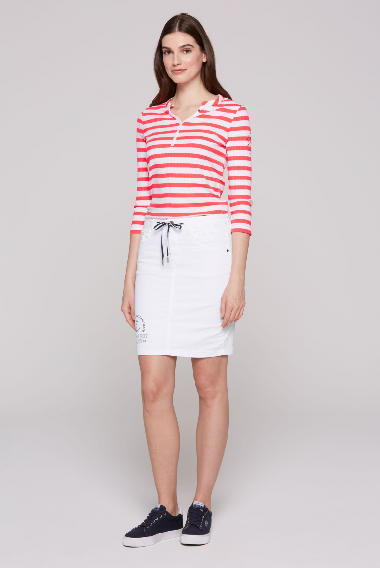 Jeansrock aus Jogg-Denim mit Label Print