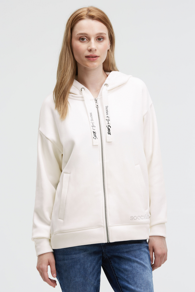 Kapuzensweatjacke mit Glossy-Rücken-Artwork