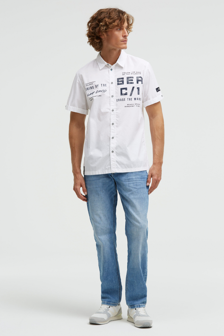 Kurzarmhemd mit Label Prints