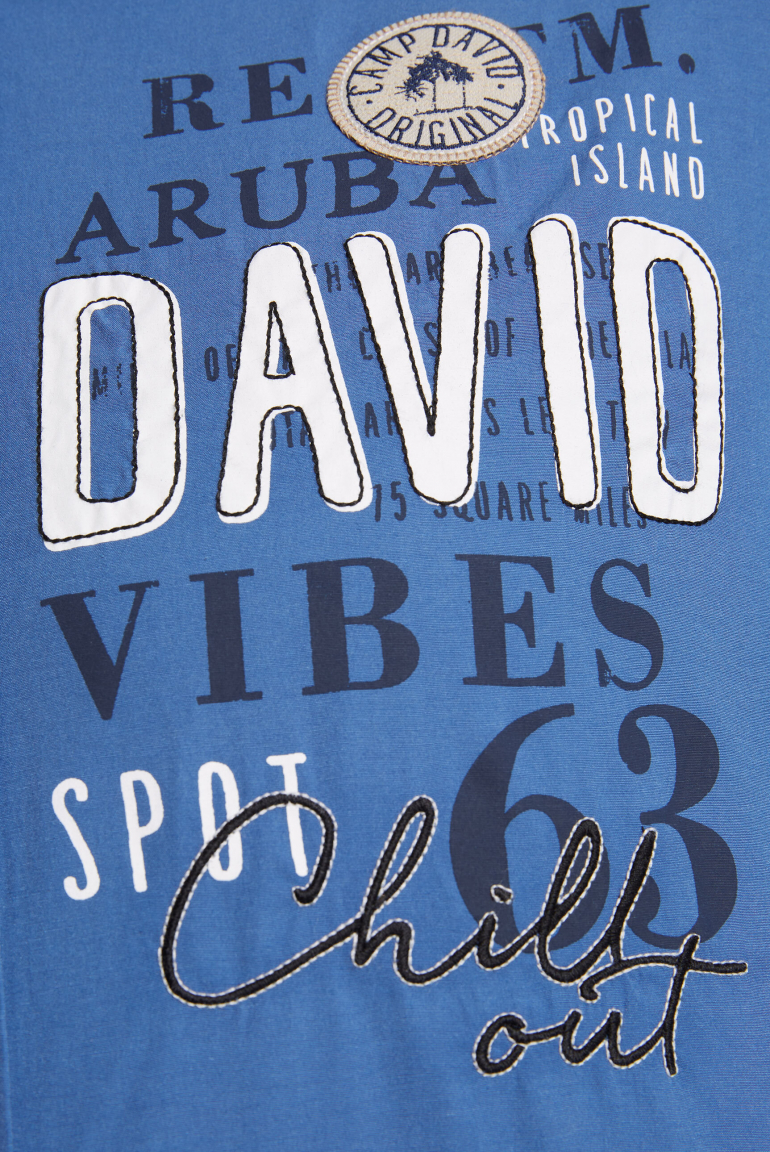 Kurzarmhemd mit Logo Print und Stickereien