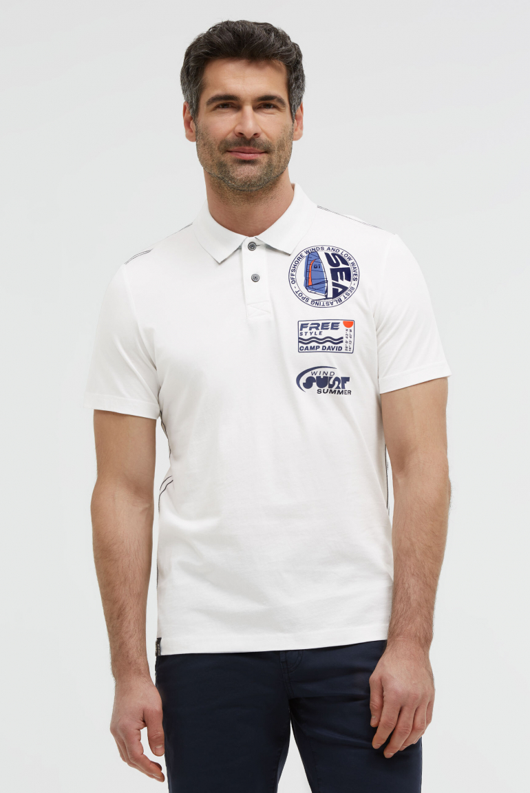 Kurzarmpolo mit Rücken-Print