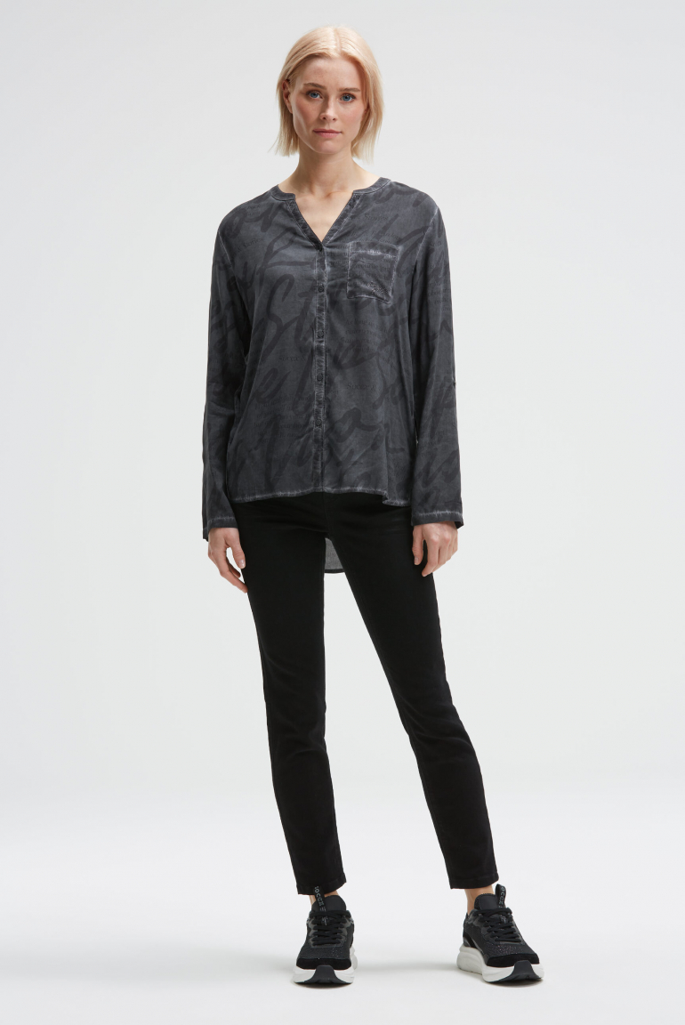 Langarmbluse mit All Over Print