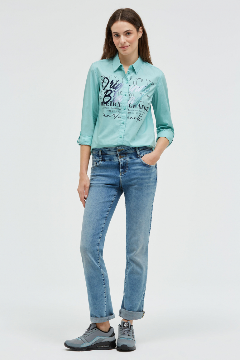 Langarmbluse mit Gradient Flockprint