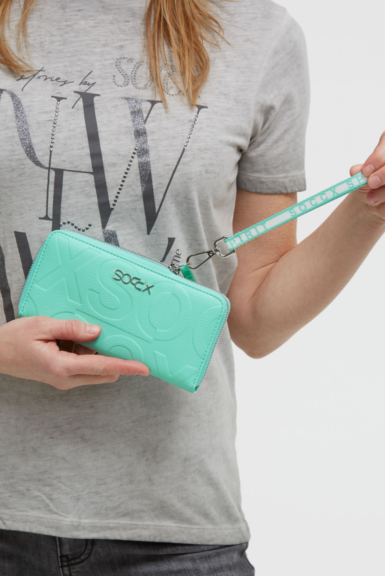 Longbörse mit All-Over-Logo-Prägung