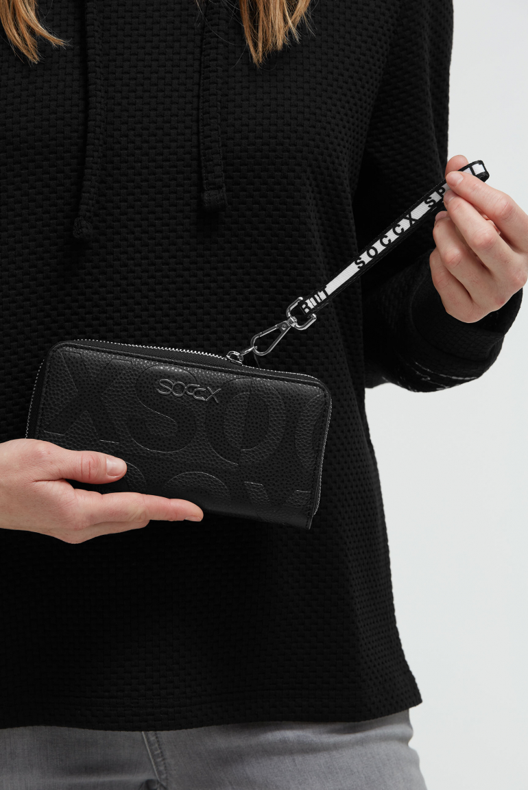 Longbörse mit All-Over-Logo-Prägung