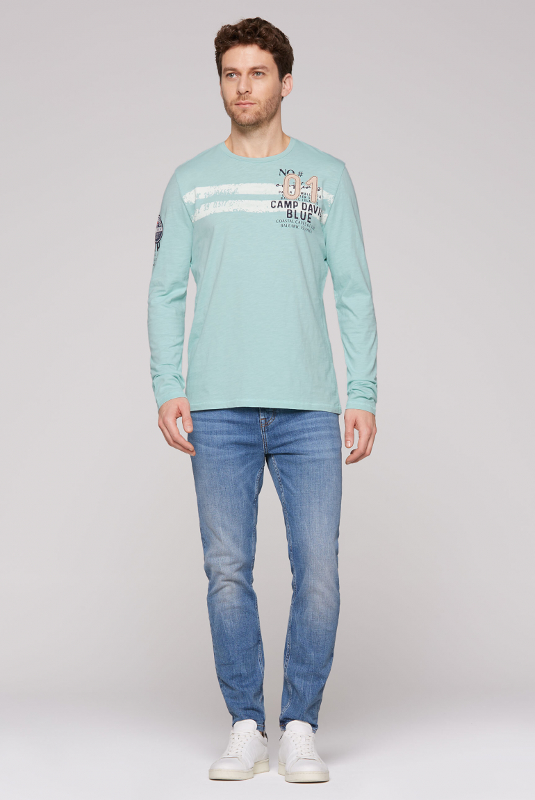 Longsleeve mit Label-Applikationen