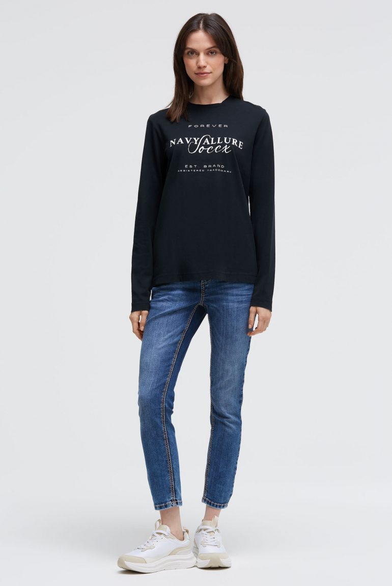 Oversized Longsleeve mit Label Print