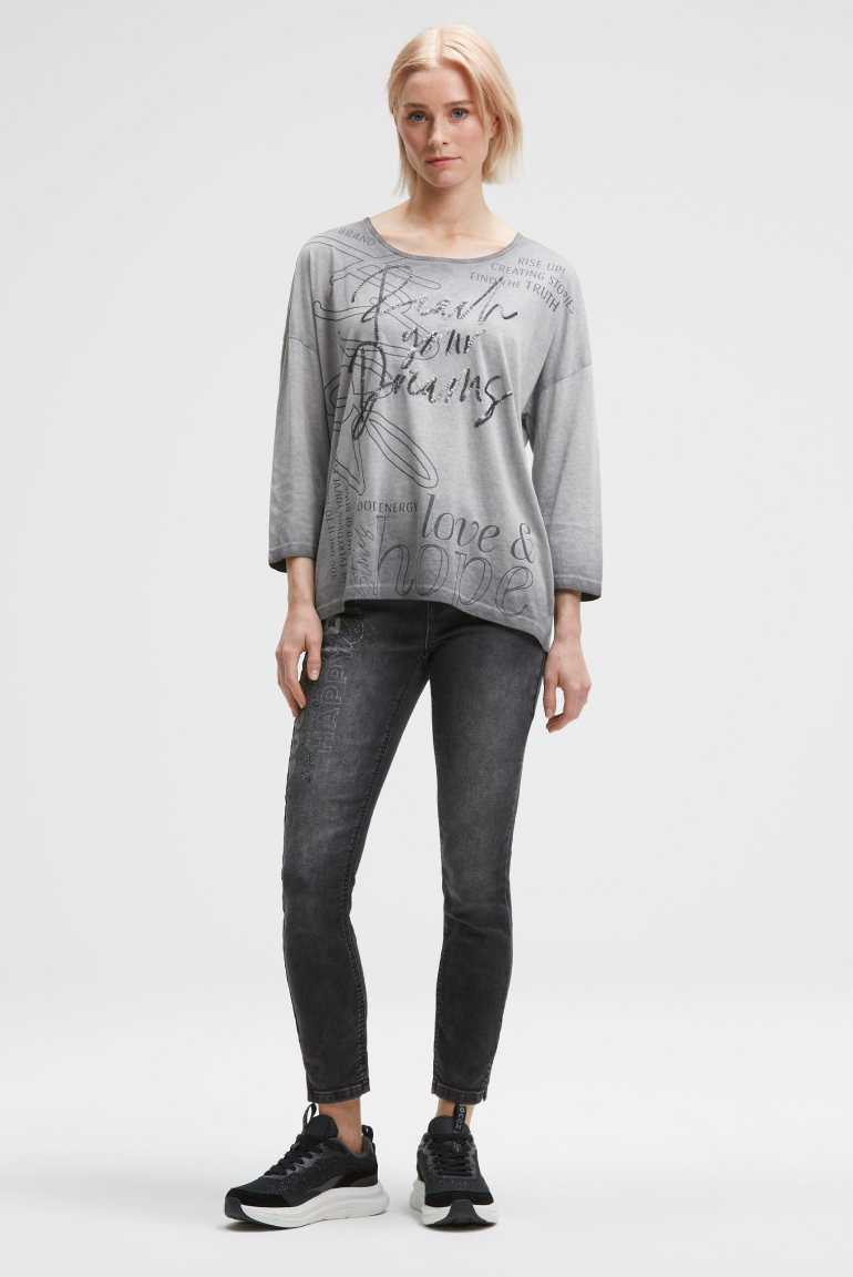 Oversized-Shirt Oil Dyed mit Artwork