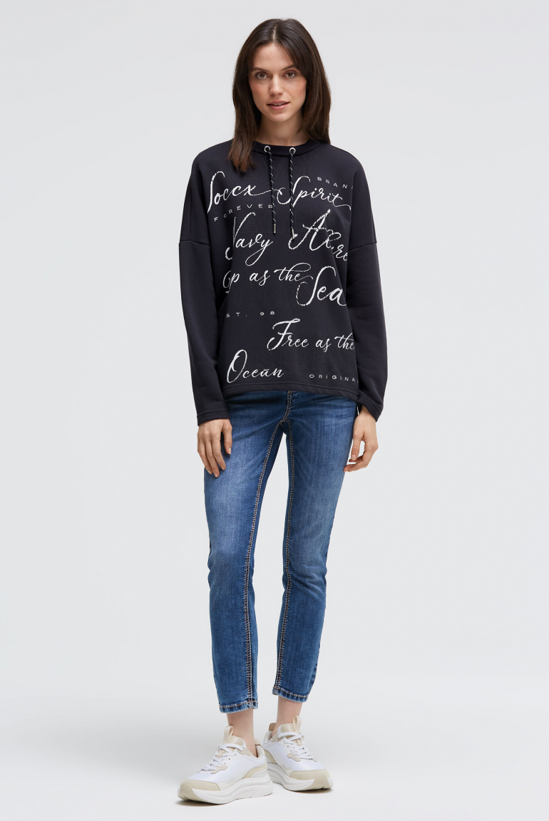 Oversized Sweatshirt mit Wording Print
