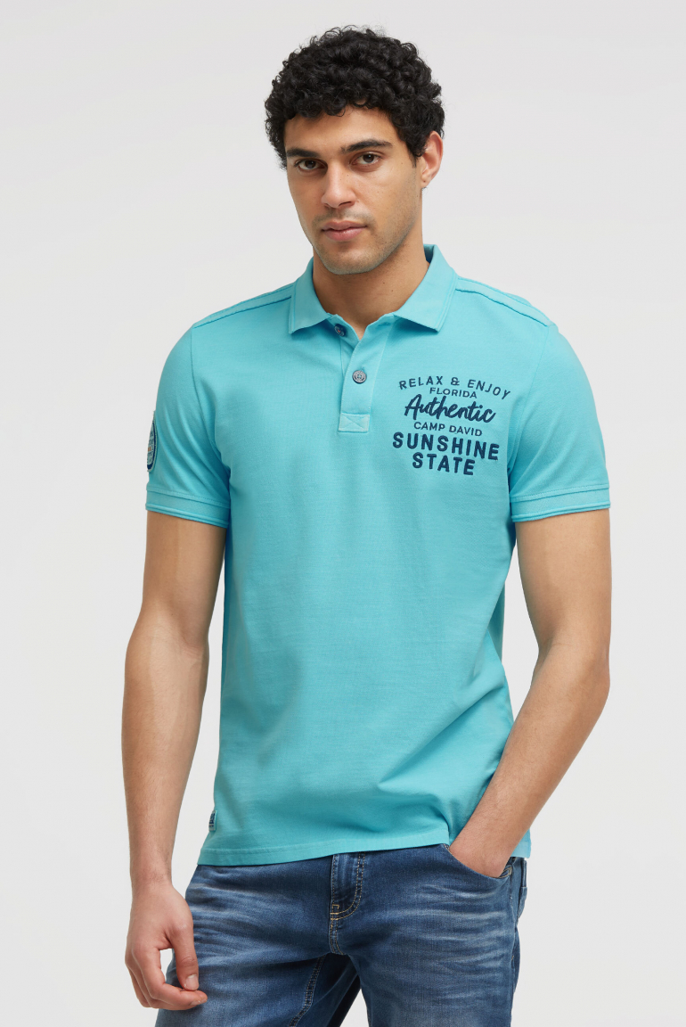 Pikee-Polo Kurzarm mit Rücken-Stickerei