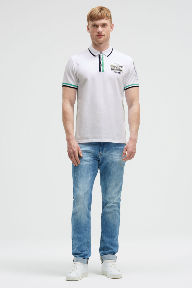 Pikee-Polo mit Prints und Patches