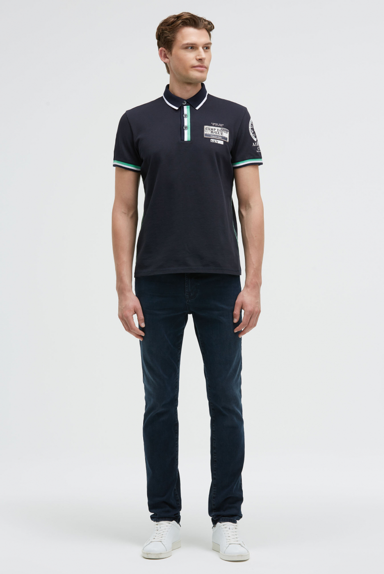 Pikee-Polo mit Prints und Patches