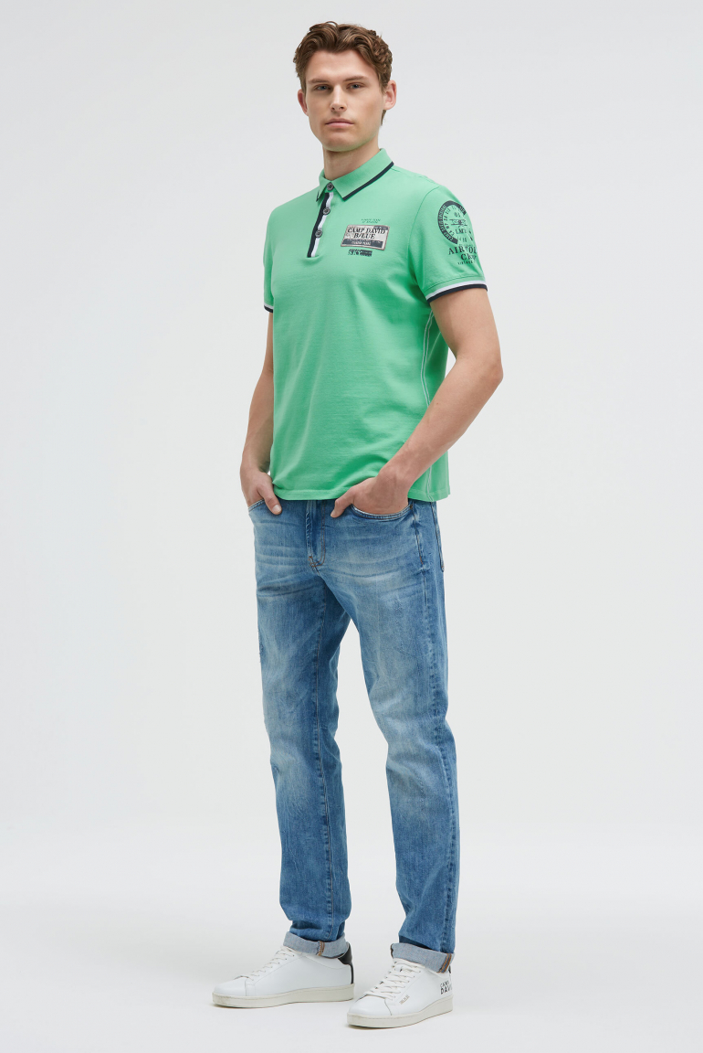 Pikee-Polo mit Prints und Patches