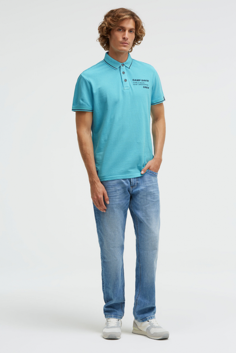 Poloshirt Kurzarm mit Struktur-Details