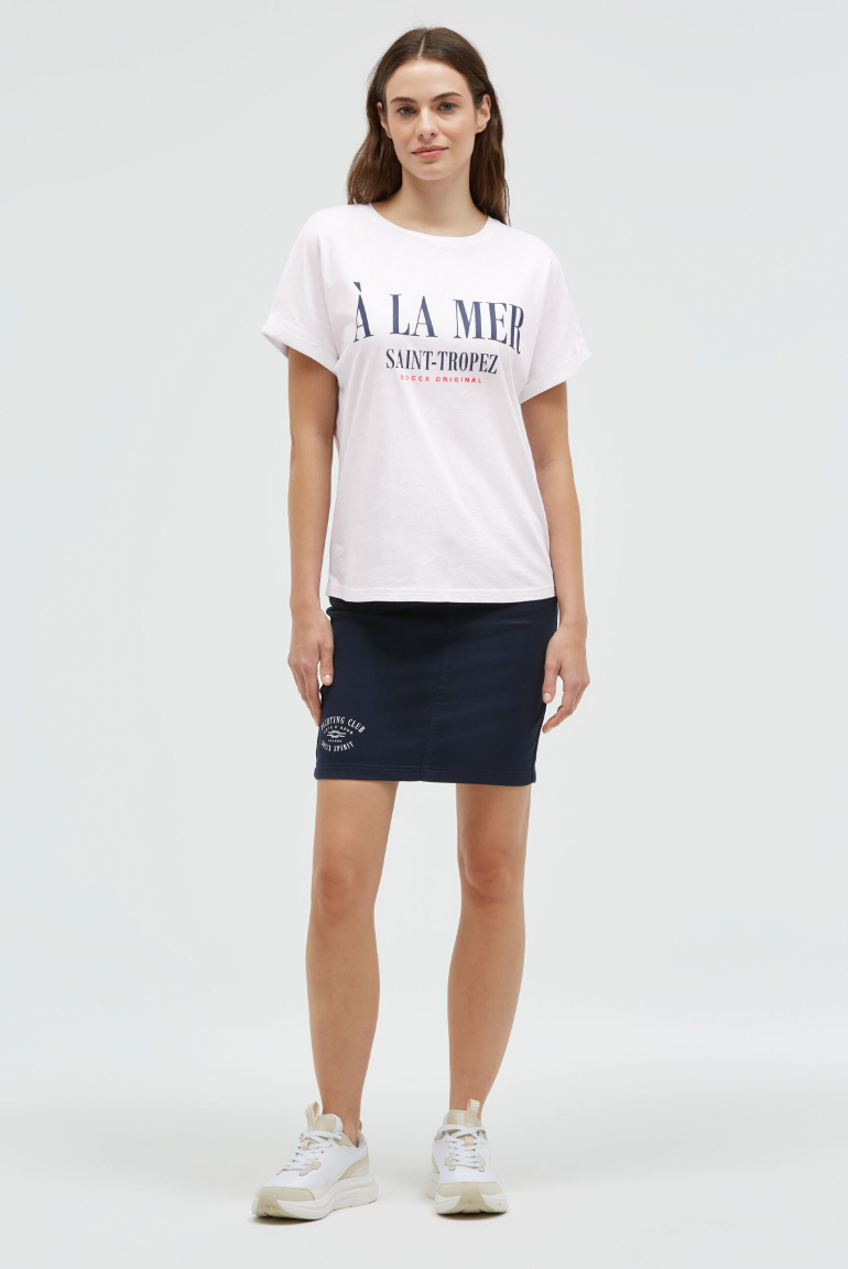 Rundhalsshirt mit Label Print