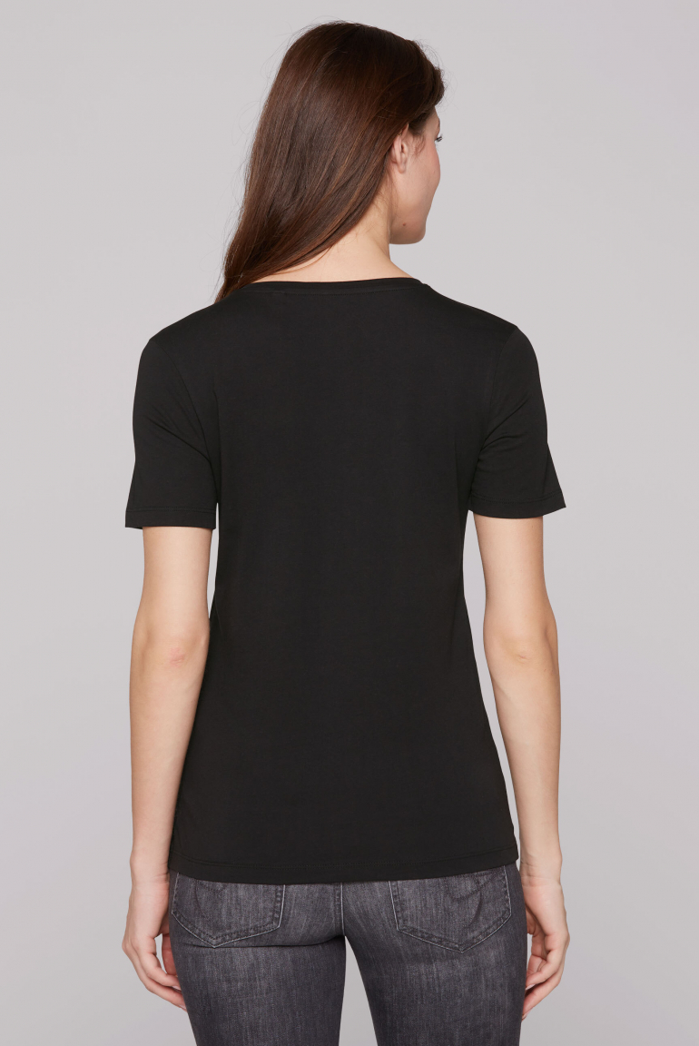 Rundhalsshirt mit Logo Print