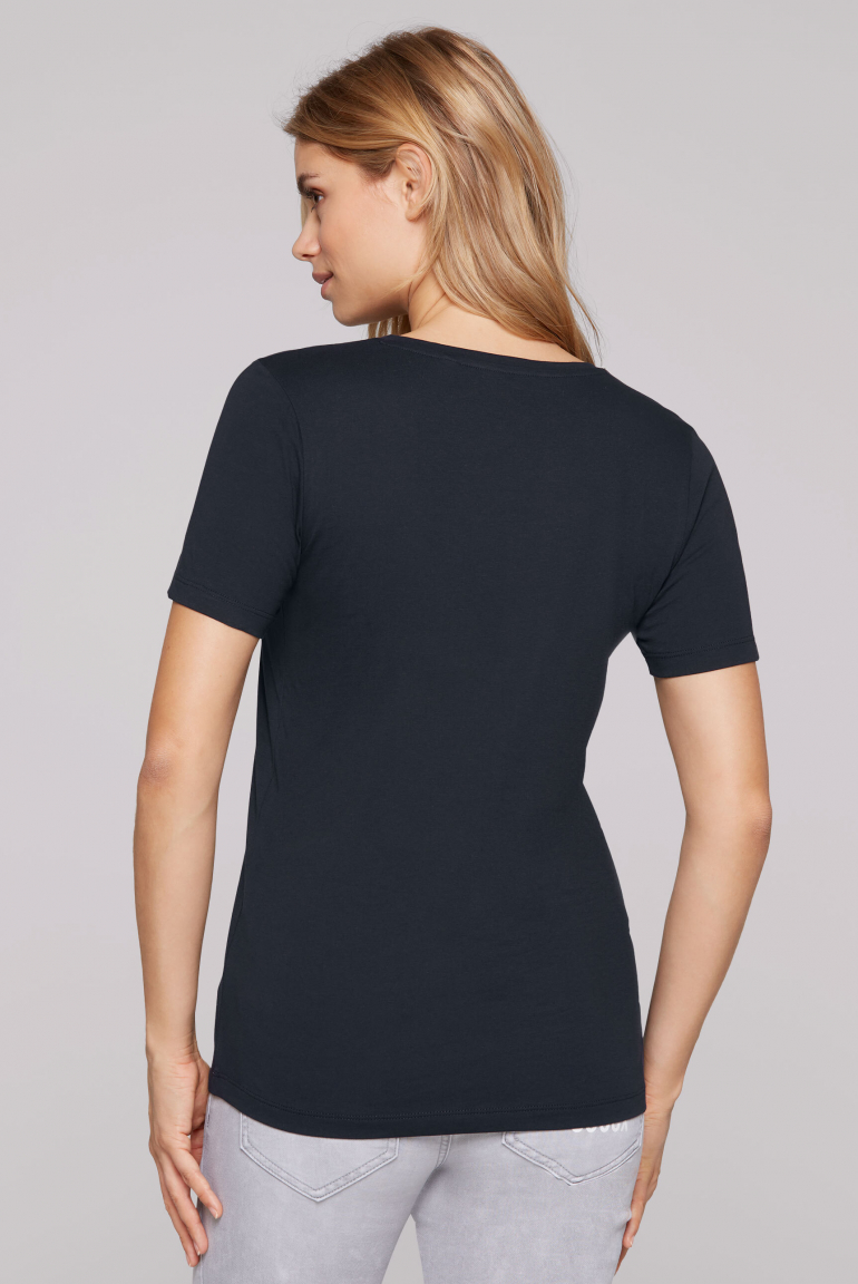 Rundhalsshirt mit Logo Print