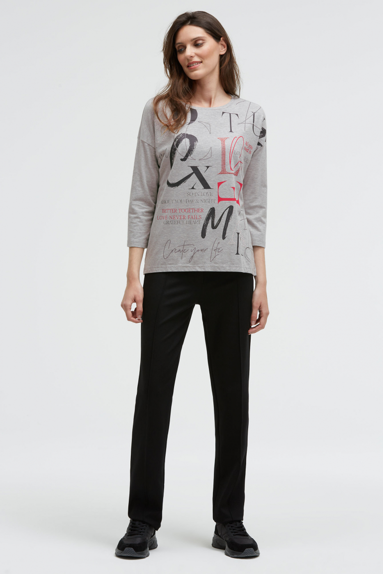 Shirt mit verkürzten Ärmeln und Artwork