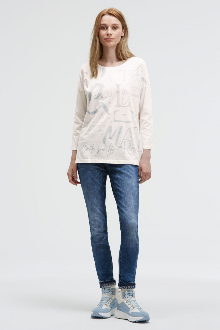 Shirt mit verkürzten Ärmeln und Artwork