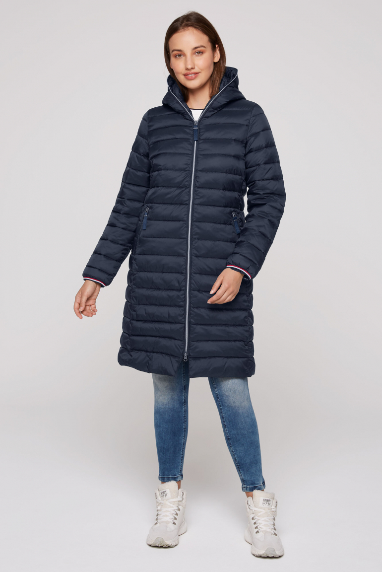 Stepp-Parka mit Kapuze und Rücken-Print