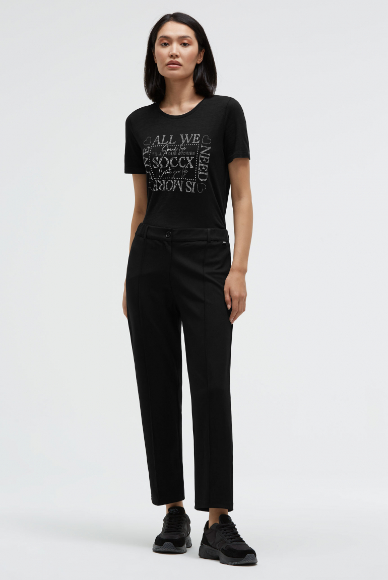 Stoffhose aus Interlock mit Biesen