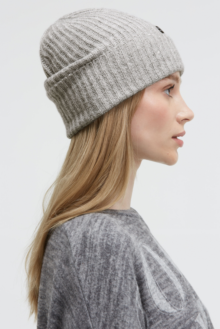 Strickmütze mit Mini-Pailletten