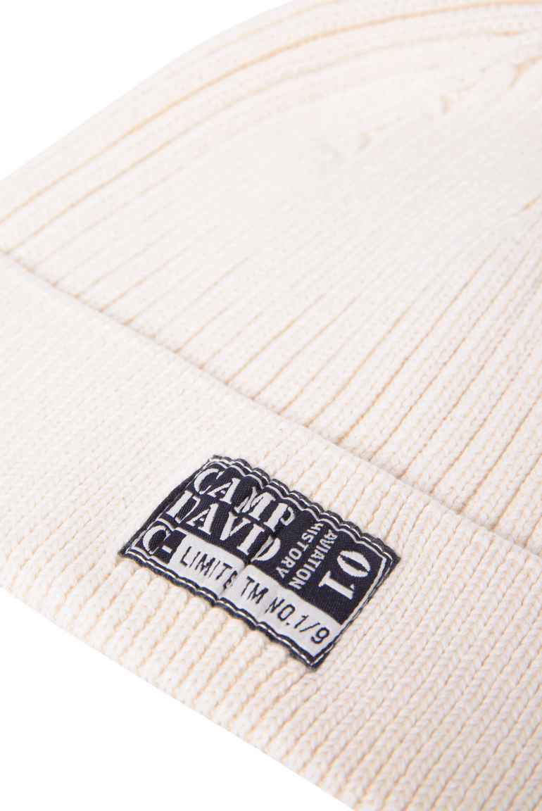 Strickmütze Stone Washed mit Label Patch