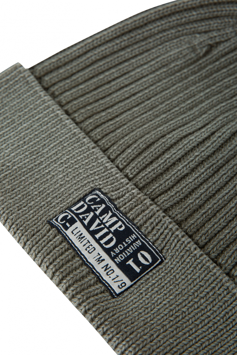 Strickmütze Stone Washed mit Label Patch