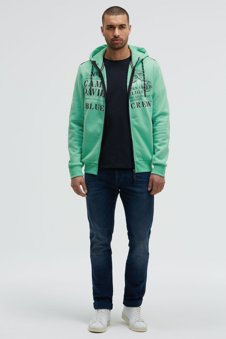 Sweatjacke mit Kapuze und Logo Artworks