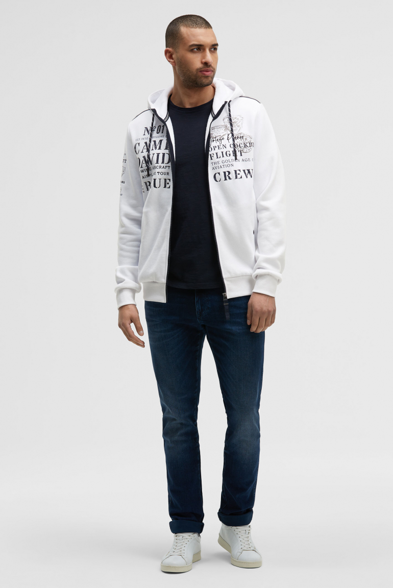 Sweatjacke mit Kapuze und Logo Artworks