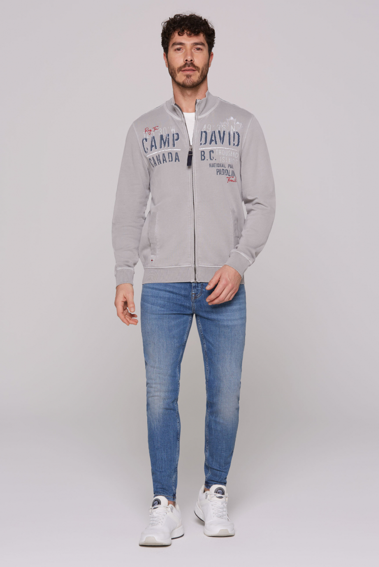 Sweatjacke mit Logo-Applikationen
