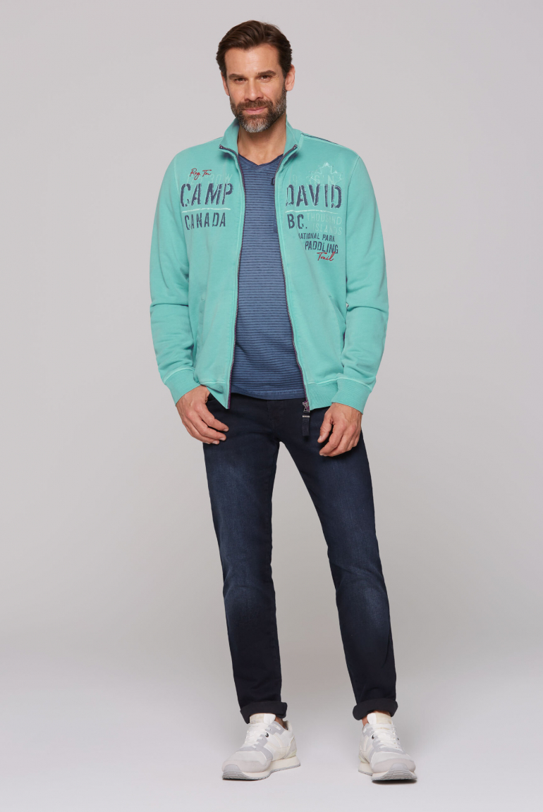 Sweatjacke mit Logo-Applikationen