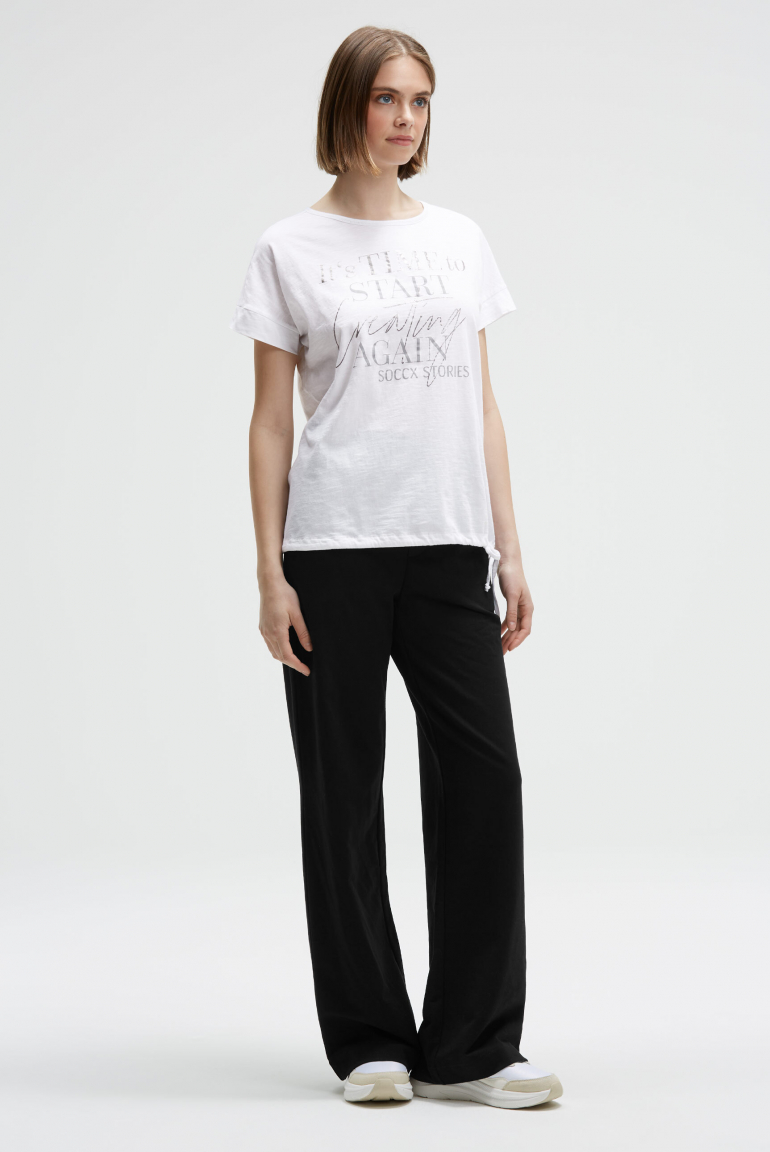 T-Shirt Loose Fit mit Tunnelzugband im Saum