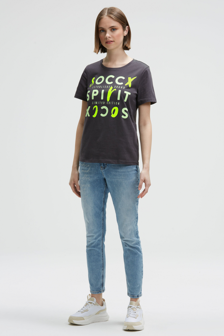 T-Shirt mit Rundhalsausschnitt und Artwork