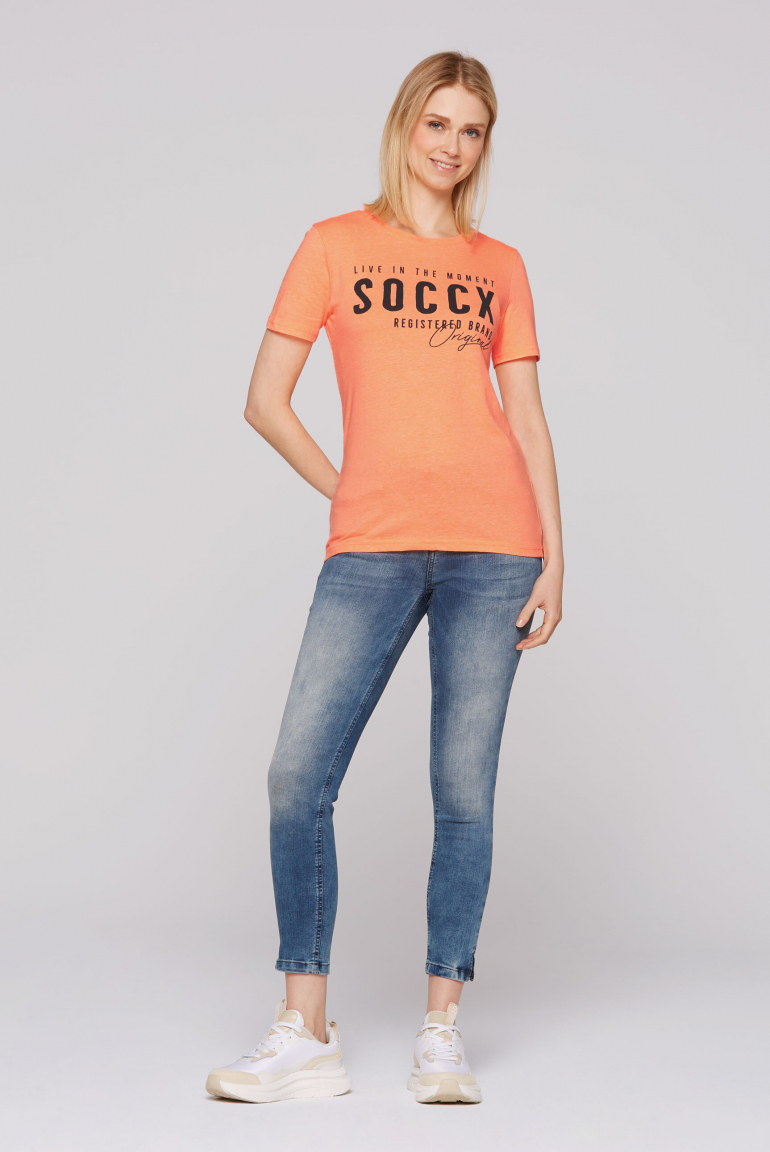 T-Shirt mit Rundhalsausschnitt und Logo Print